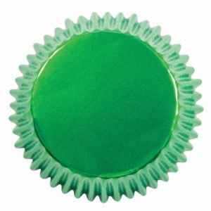 Cubilete para cupcake de papel (paq. 30und) verde metalico