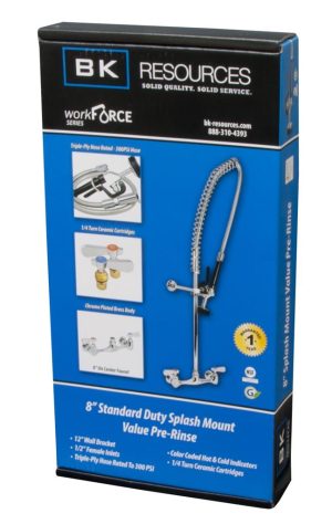 Llave pre rinse de 12" de acero inoxidable