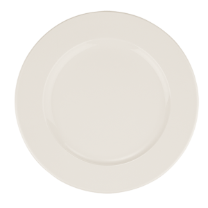 BANQUET: Plato Redondo Borde Ancho de Porcelana de 7-1/2" Blanco