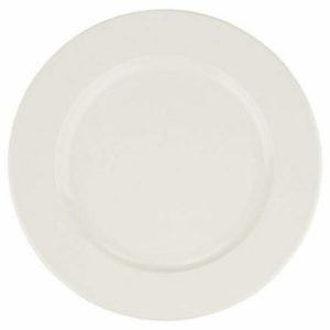 BANQUET: Plato redondo de porcelana borde ancho de 10.6"