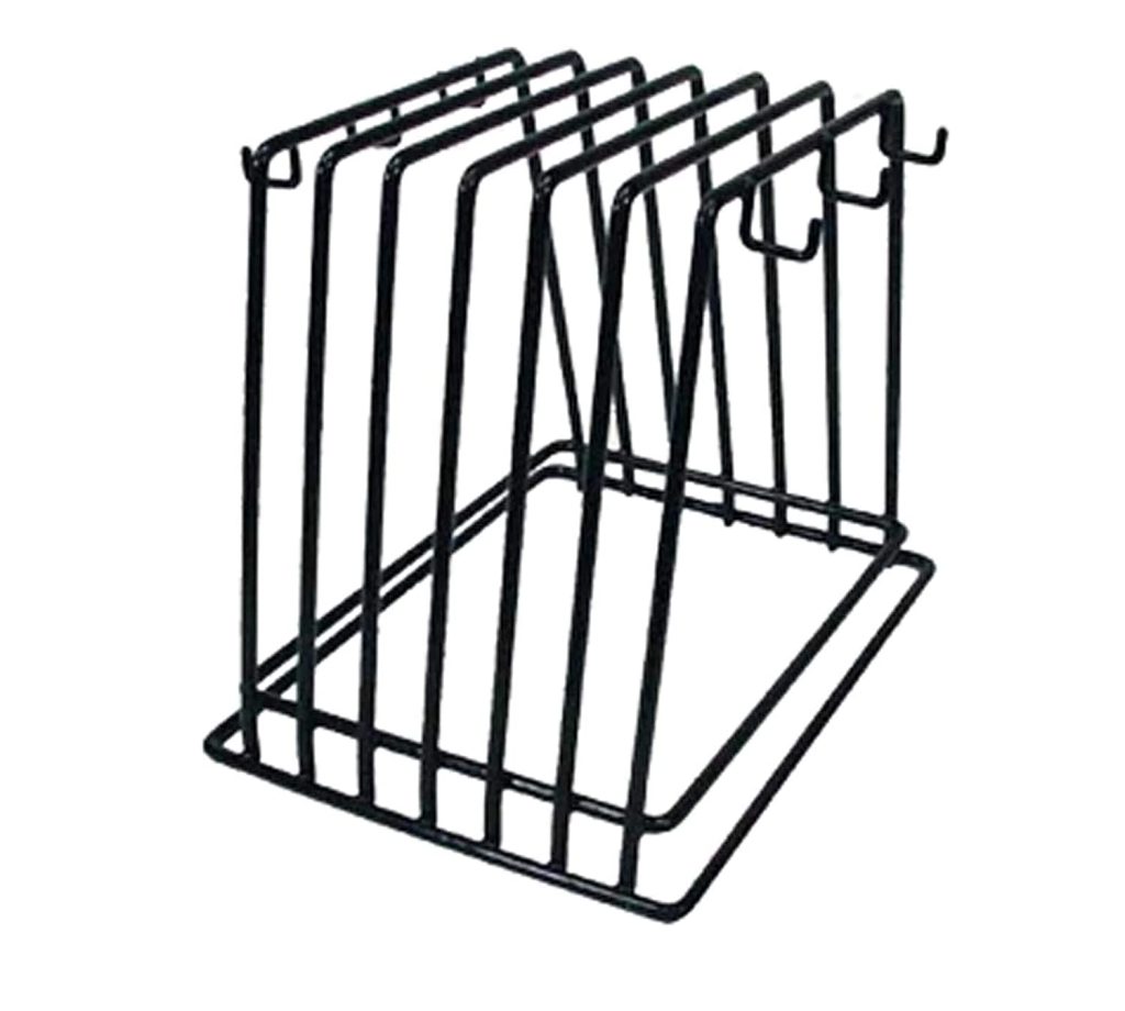 Rack para almacenar tablas de cortar, 6 compartimientos color negro