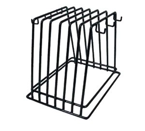 Rack  para almacenar tablas de cortar, 6 compartimientos color negro