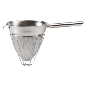 Colador para caldo malla extrafina reforzado de acero inoxidable 10"