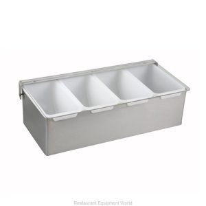 Portacondimentos de 4 compartimientos, base de acero inoxidable