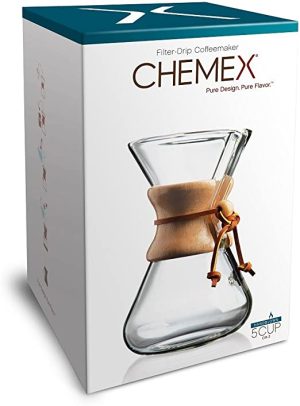 CHEMEX: Decanter de Vidrio con Collar de Madera de 6 Tazas