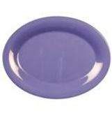 Plato purpura ovalado de melamina borde ancho 13 1/2" x 10 1/2"