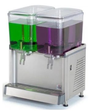 Dispensador de bebidas heladas, 2 recipientes de 2.4 galones 120V.