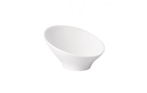 Bowl inclinado de  2 oz de porcelana blanca.