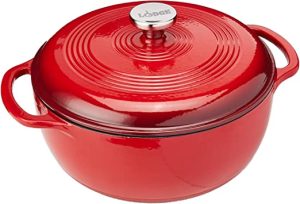 Cacerola de 6 Qt estilo holandes color rojo de Enamel