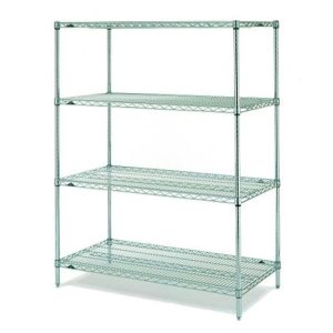 Repisa de 4 estantes fabricado de cromo, dimensiones:  74 1/2" H, 18" W, 48" L
