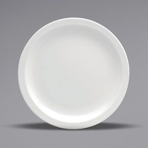 BUFFALO: Plato Redondo Borde Delgado de Porcelana Blanco de 6-3/8"