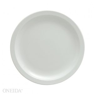 BUFFALO: Plato Redondo Borde Delgado de Porcelana Blanco de 8-1/4"