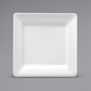 BUFFALO: Plato Cuadrado de Porcelana Blanco de 10-1/4"x10-1/4"