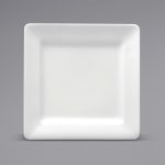 BUFFALO: Plato Cuadrado de Porcelana Blanco de 12"x12"