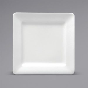 BUFFALO: Plato Cuadrado de Porcelana Blanco de 12"x12"