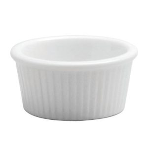 BUFFALO: Ramekin Estriado de Porcelana Blanco de 2.5 Onzas