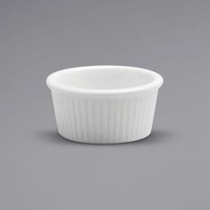 BUFFALO: Ramekin Estriado de Porcelana Blanco de 3 Onzas
