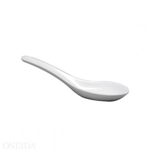 BUFFALO: Cuchara de Sopa China de Porcelana Blanco de 5"