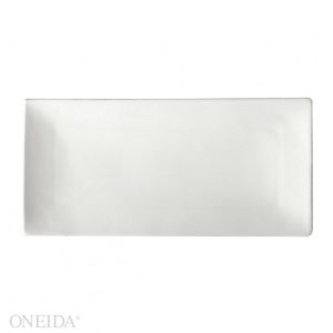 BUFFALO: Plato Rectangular de Sushi de Porcelana Blanco de 15"x7-1/4"