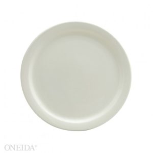 BUFFALO: Plato Redondo Borde Delgado de Porcelana Crema de 7-1/2"