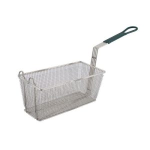 Canasta para freir con mango verde 13 1/4 "x 6 1/2" x 6 "