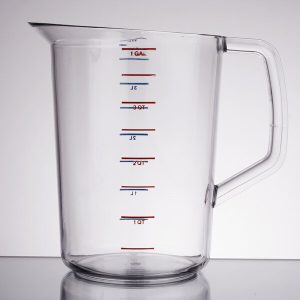 Jarra para Medir de Policarbonato de 1 Galón Transparente