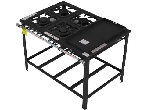 Cocina Industrial, Quemadores dobles, con Plancha.