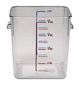Recipiente Cuadrado de Policarbonato de 8 Qt Transparente