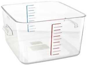 Recipiente Cuadrado de Policarbonato de 12 Qt Transparente