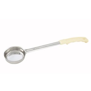 Cuchara porcionadora 3 oz, acero inoxidable con mango crema
