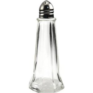Salero 1 Oz, vidrio con tapa de acero inoxidable