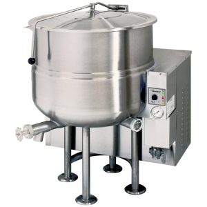Marmita a gas de 60 galones, fabricada de acero inoxidable