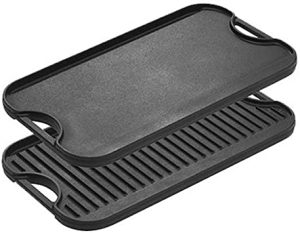 PLANCHA Y PARRILLA REVERSIBLE 20" X 10 1/2" DE HIERRO FUNDIDO