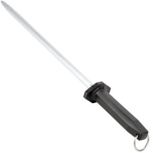 Afilador de acero 12" de acero inoxidable y mango de polipropileno color negro