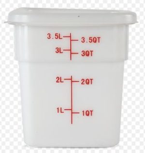 Contenedor Cuadrado para Almacenar de Alimentos de 4 Lts de Polietileno Blanco