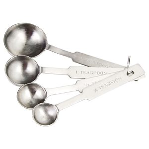 SET DE 4 CUCHARAS MEDIDORAS, ACERO INOXIDABLE