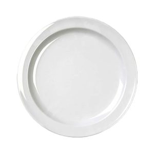 Plato blanco redondo de melamina borde delgado  7-1/4"