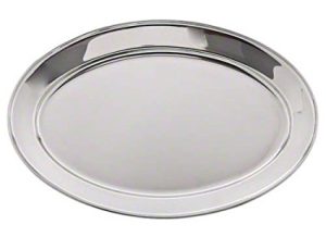 Plato ovalado de acero inoxidable 15-3/4" x 8-1/2"