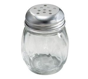 Salero plastico de 6oz y tapa de color blanco