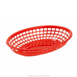 Canasta Ovalada para Comida Rápida de Plástico Rojo de 9-1/2"