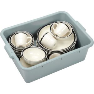 Caja portaplatos 7" color gris, plastica