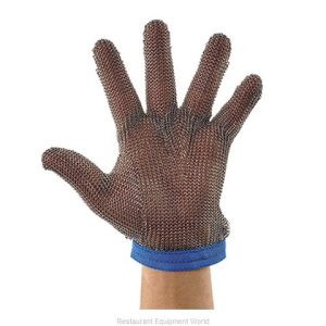 Guante resistente a cortaduras talla L color azul fabricado de acero inoxidable (unidad)
