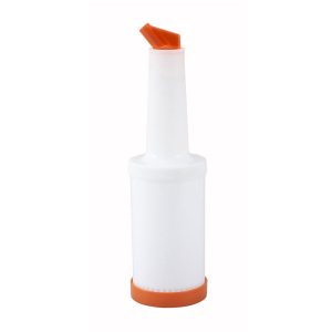 Botella antiderrame de plastico con boquilla naranja 1 Qt