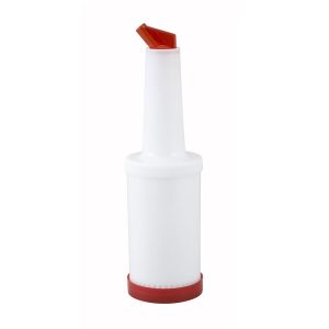 Botella antiderrame de plastico con boquilla roja 1 Qt