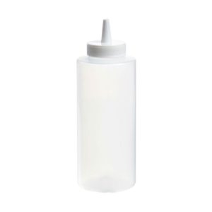 Botella exprimible plástica transparente 12 oz