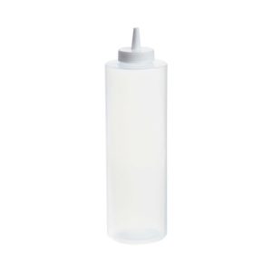 Botella exprimible plástica transparente 24 oz