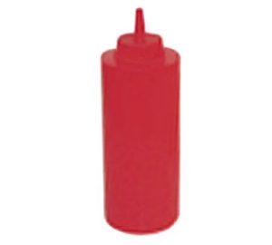 Botella exprimible plástica roja 24 oz