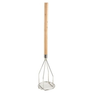 Majador redondo niquelado con mango de madera  18"
