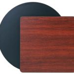 Top Cuadrado para Mesa de Melamina de 24"x24" Reversible Negro-Mahogany