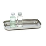 Bandeja para amenidades rectangular fabricada de acero inoxidable (accesorio para baño)